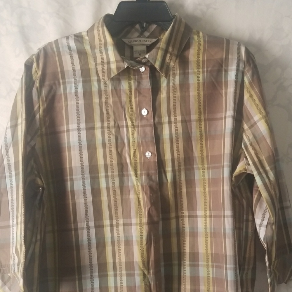 Plaid button down shirt